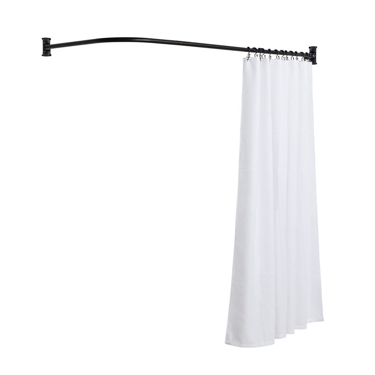 UtopiaAlley Rustproof 68" LShaped Fixed Shower Curtain Rod & Reviews